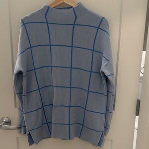 Women’s Loft Blue Grid Sweater